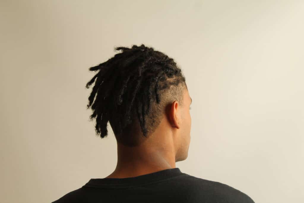 Mini afro dreadlocks for men with short hair with layered cut